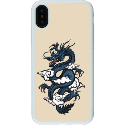 Coque iPhone X / Xs - Silicone rigide blanc Blue Dragon Tattoo