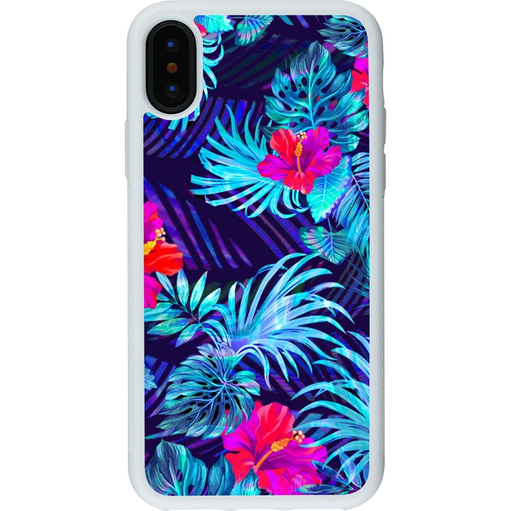 Coque iPhone X / Xs - Silicone rigide blanc Blue Forest