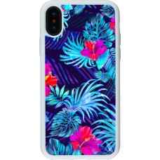 Coque iPhone X / Xs - Silicone rigide blanc Blue Forest