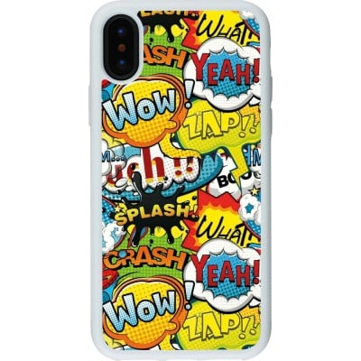 Coque iPhone X / Xs - Silicone rigide blanc Cartoons slogans