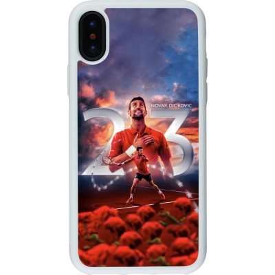 Coque iPhone X / Xs - Silicone rigide blanc Djokovic 23 Grand Slam