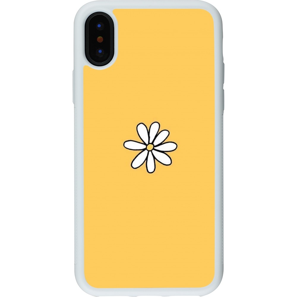 Coque iPhone X / Xs - Silicone rigide blanc Easter 2023 daisy