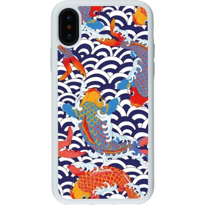 Coque iPhone X / Xs - Silicone rigide blanc Easter 2023 japanese fish