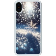 Coque iPhone X / Xs - Silicone rigide blanc Flocon Solaire Éclat