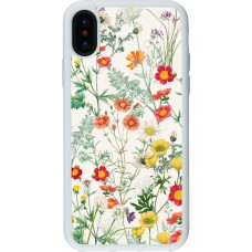 Coque iPhone X / Xs - Silicone rigide blanc Flora Botanical Wildlife