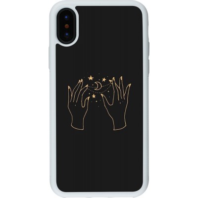 Coque iPhone X / Xs - Silicone rigide blanc Grey magic hands