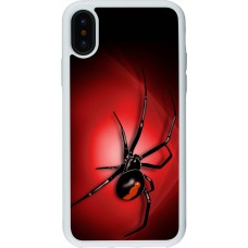 Coque iPhone X / Xs - Silicone rigide blanc Halloween 2023 spider black widow