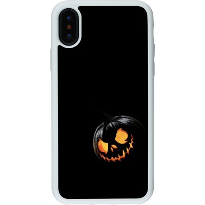 Coque iPhone X / Xs - Silicone rigide blanc Halloween 2023 discreet pumpkin