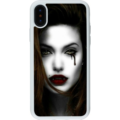 Coque iPhone X / Xs - Silicone rigide blanc Halloween 2023 gothic vampire