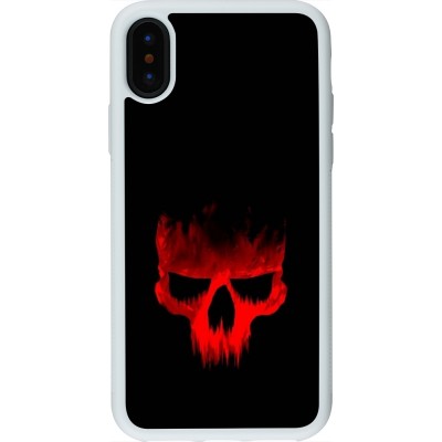 Coque iPhone X / Xs - Silicone rigide blanc Halloween 2023 scary skull