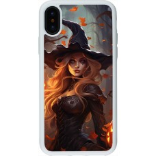 Coque iPhone X / Xs - Silicone rigide blanc Halloween 2024 sexy witch