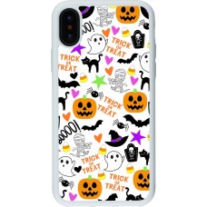 Coque iPhone X / Xs - Silicone rigide blanc Halloween 2024 trick or treat