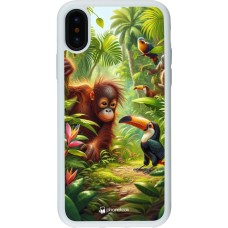 Coque iPhone X / Xs - Silicone rigide blanc Jungle Tropicale Tayrona