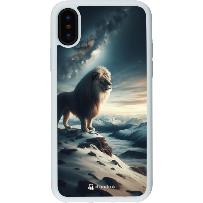 Coque iPhone X / Xs - Silicone rigide blanc Le lion blanc