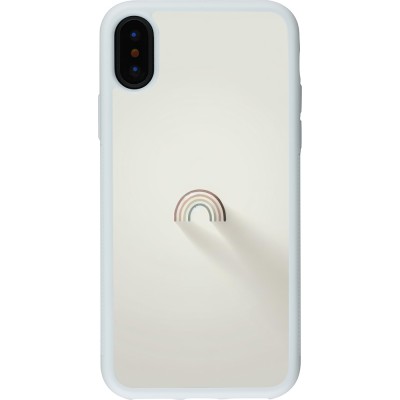 Coque iPhone X / Xs - Silicone rigide blanc Mini Rainbow Minimal