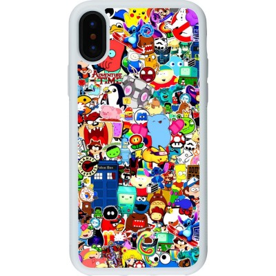 Coque iPhone X / Xs - Silicone rigide blanc Mixed cartoons