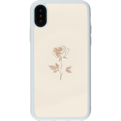 Coque iPhone X / Xs - Silicone rigide blanc Sable Rose Minimaliste