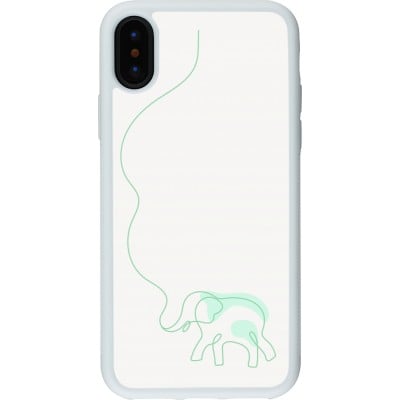 Coque iPhone X / Xs - Silicone rigide blanc Spring 23 baby elephant