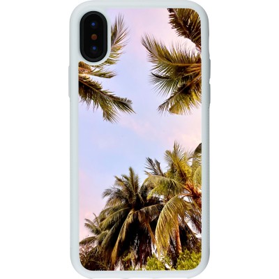 Coque iPhone X / Xs - Silicone rigide blanc Summer 2023 palm tree vibe