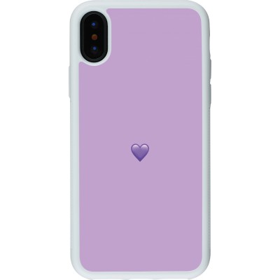 Coque iPhone X / Xs - Silicone rigide blanc Valentine 2023 purpule single heart