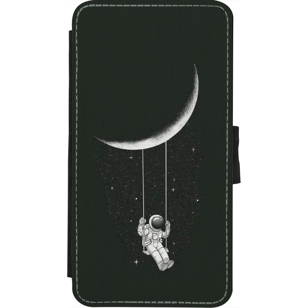 Coque iPhone X / Xs - Wallet noir Astro balançoire