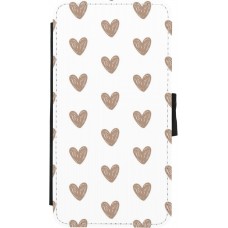 Coque iPhone X / Xs - Wallet noir Autumn 2024 brown hearts