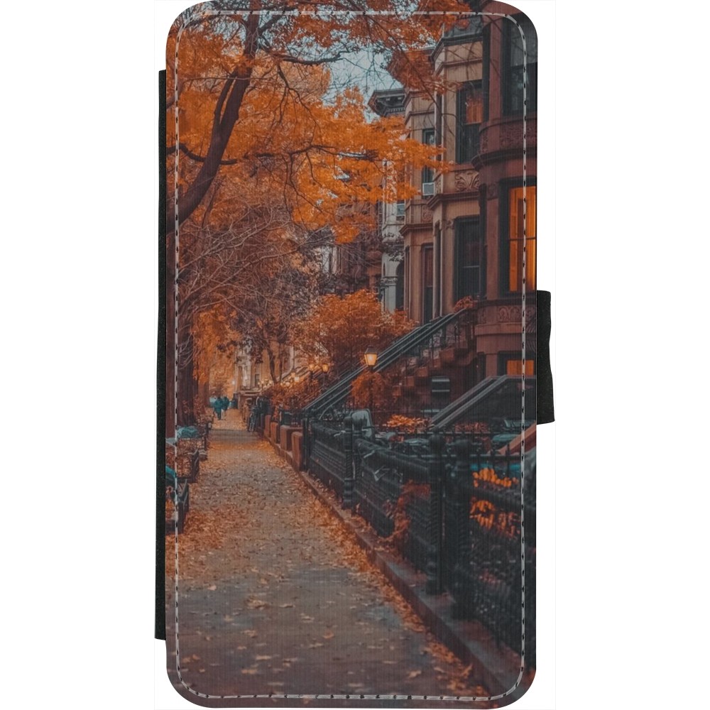 Coque iPhone X / Xs - Wallet noir Autumn 2024 city