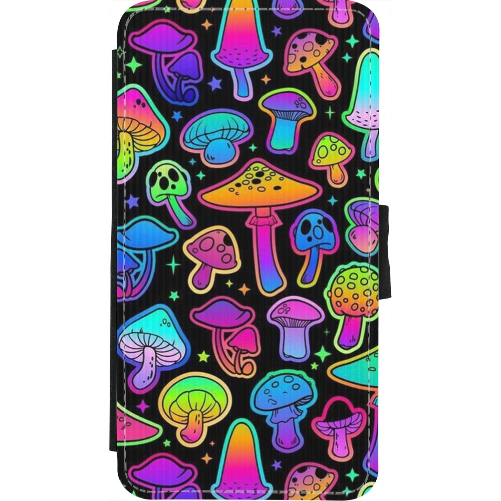 Coque iPhone X / Xs - Wallet noir Autumn 2024 magic mushrooms