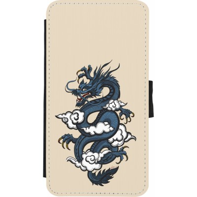 Coque iPhone X / Xs - Wallet noir Blue Dragon Tattoo