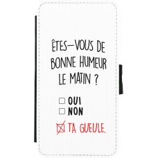 Coque iPhone X / Xs - Wallet noir Bonne humeur matin