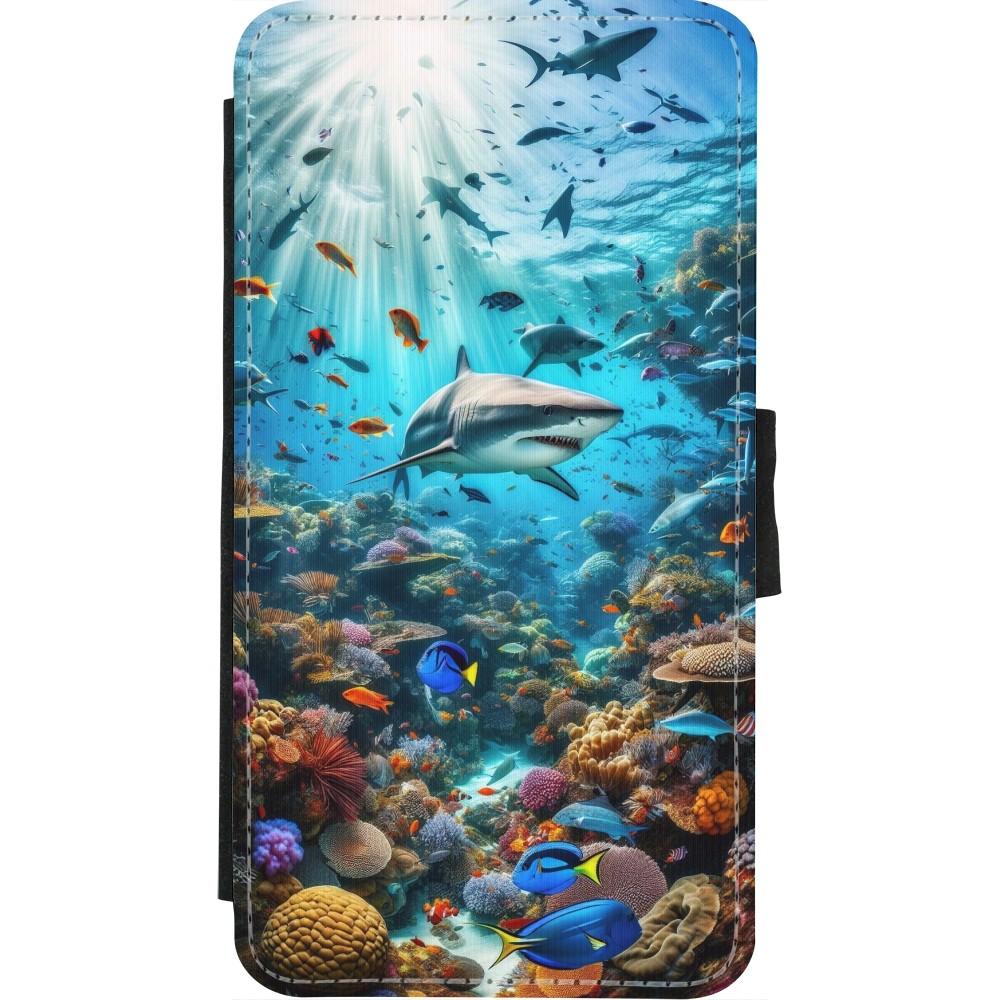 Coque iPhone X / Xs - Wallet noir Bora Bora Mer et Merveilles