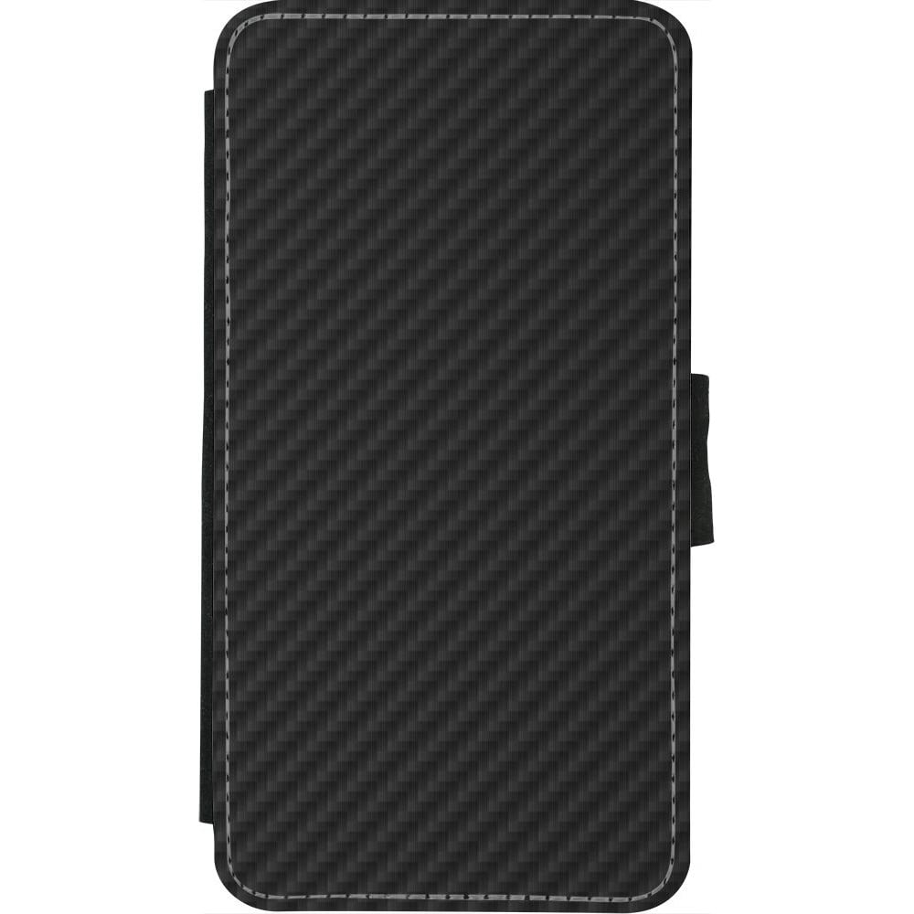 Coque iPhone X / Xs - Wallet noir Carbon Basic