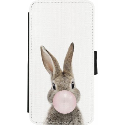 Coque iPhone X / Xs - Wallet noir Easter 2023 bubble gum bunny