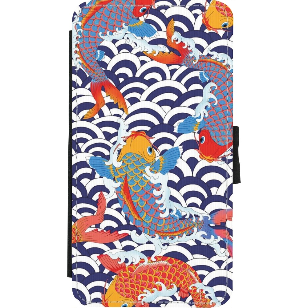 Coque iPhone X / Xs - Wallet noir Easter 2023 japanese fish