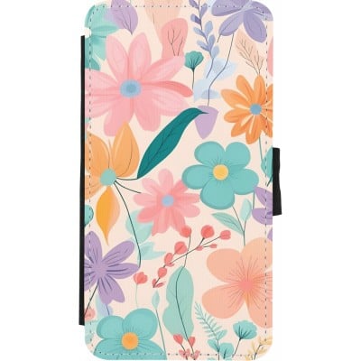 Coque iPhone X / Xs - Wallet noir Easter 2024 spring flowers