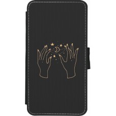 Hülle iPhone X / Xs - Wallet schwarz Grey magic hands