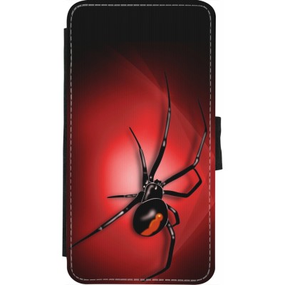 Coque iPhone X / Xs - Wallet noir Halloween 2023 spider black widow