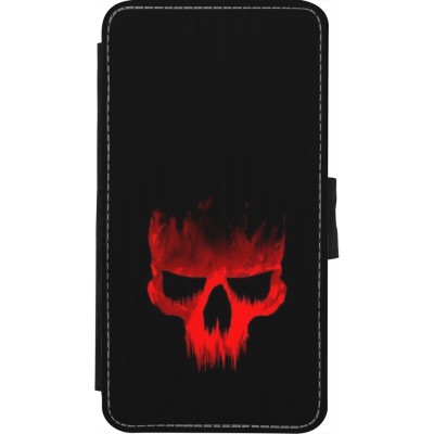 Coque iPhone X / Xs - Wallet noir Halloween 2023 scary skull