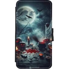 Coque iPhone X / Xs - Wallet noir Halloween 2024 Dark Moon