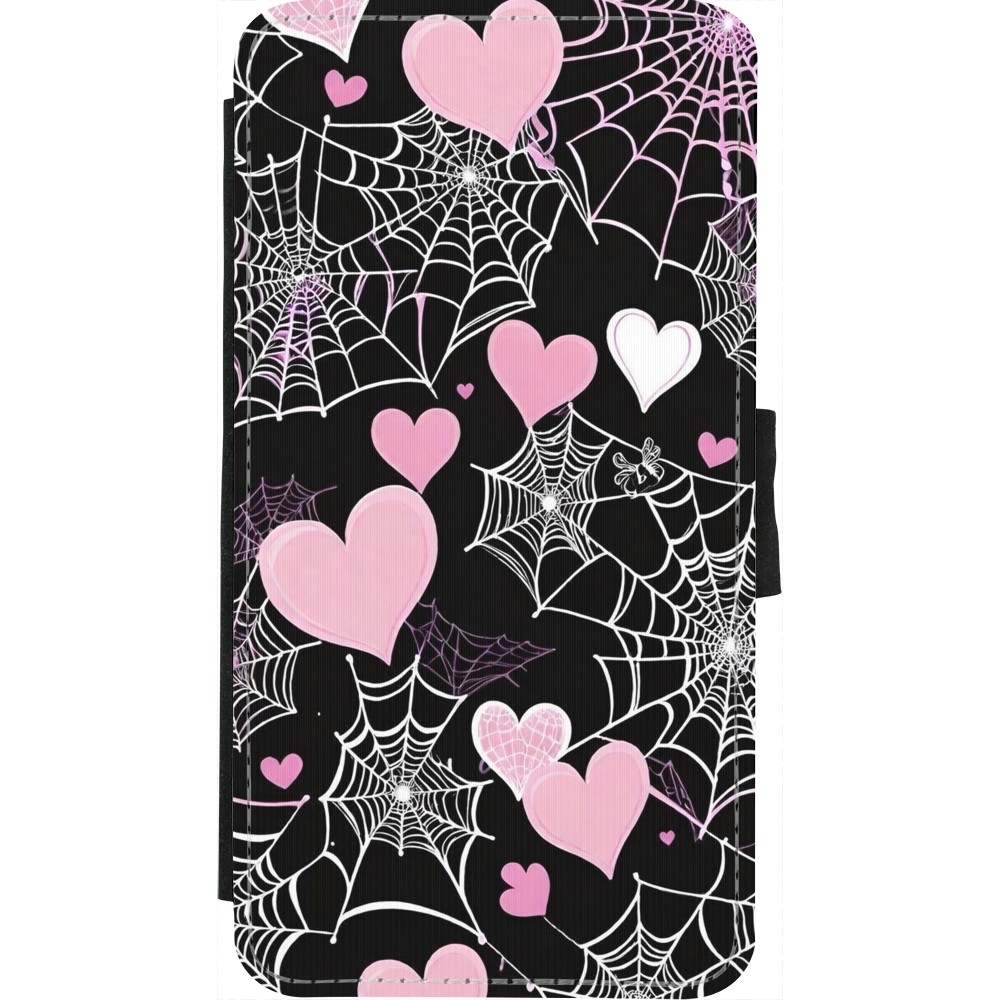 Coque iPhone X / Xs - Wallet noir Halloween 2024 girly