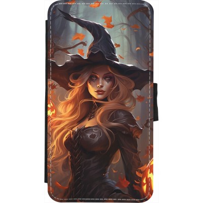 Coque iPhone X / Xs - Wallet noir Halloween 2024 sexy witch