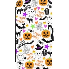 Coque iPhone X / Xs - Wallet noir Halloween 2024 trick or treat