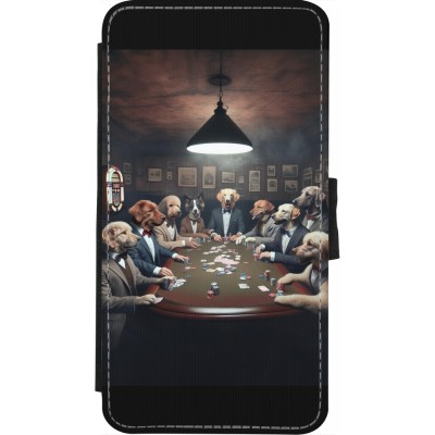 Coque iPhone X / Xs - Wallet noir Les pokerdogs