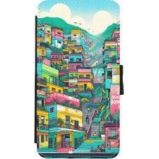 Coque iPhone X / Xs - Wallet noir Medellin Comuna 13 Art