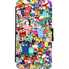 Coque iPhone X / Xs - Wallet noir Mixed cartoons