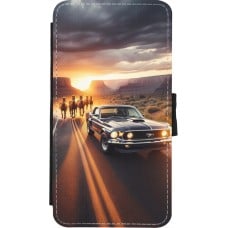 Coque iPhone X / Xs - Wallet noir Mustang 69 Grand Canyon