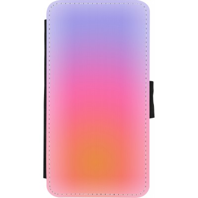 Coque iPhone X / Xs - Wallet noir Orange Pink Blue Gradient