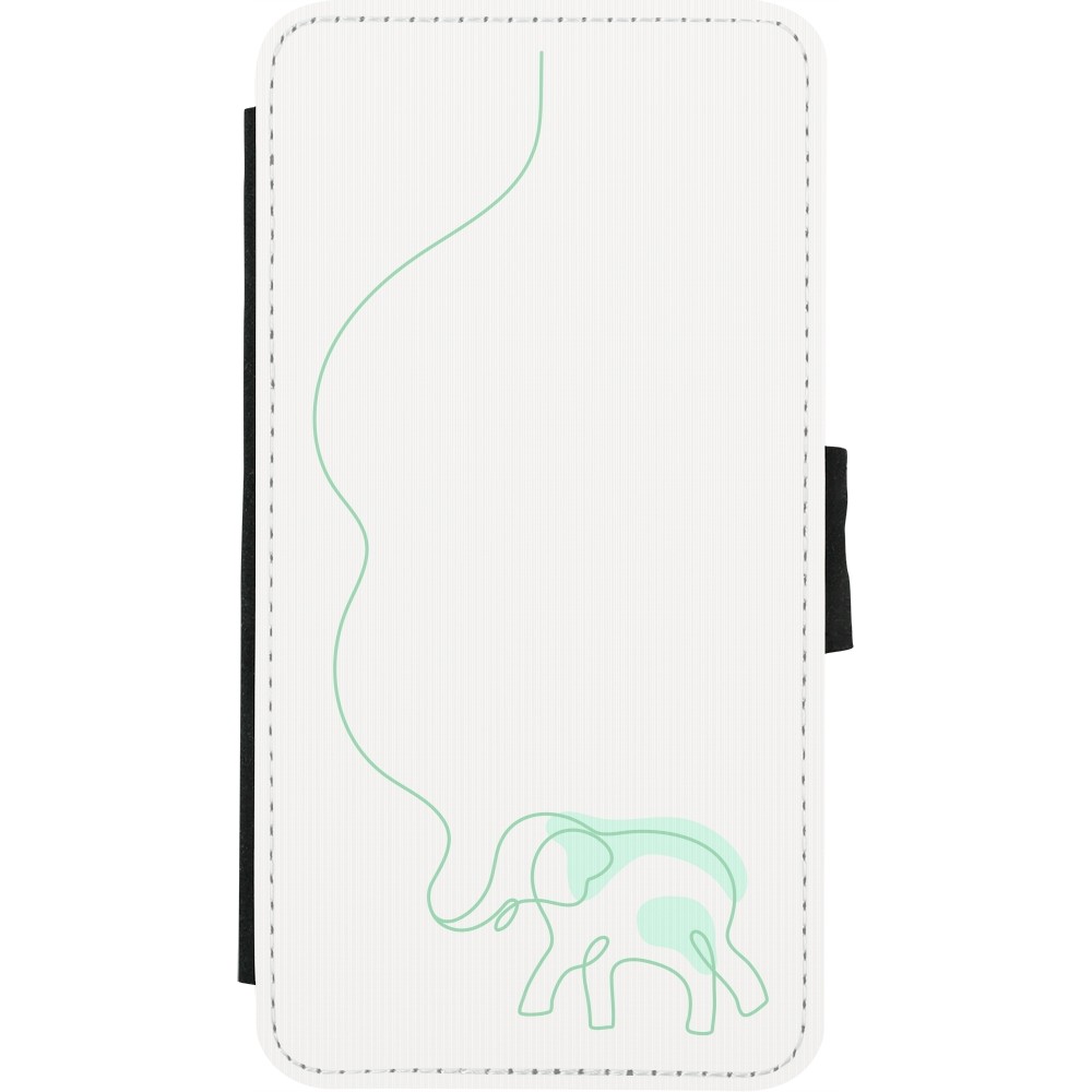 Coque iPhone X / Xs - Wallet noir Spring 23 baby elephant