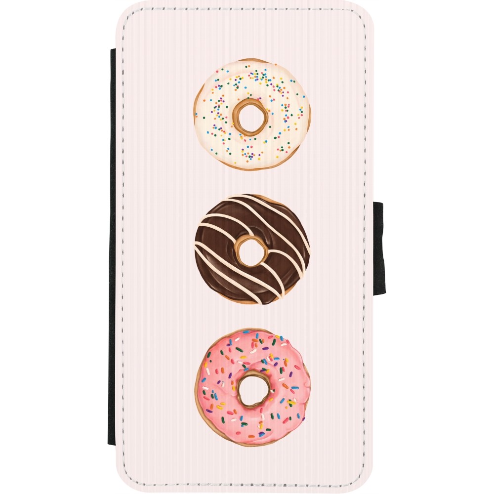 iPhone X / Xs Case Hülle - Wallet schwarz Spring 23 donuts