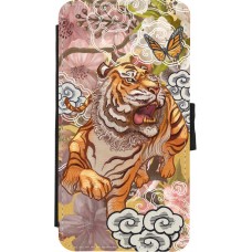 Coque iPhone X / Xs - Wallet noir Spring 23 japanese tiger